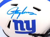 Lawrence Taylor Autographed NY Giants Lunar Speed Mini Helmet- Beckett W *Blue