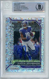 2020 Panini Prizm Emergent No Huddle #10 Justin Jefferson RC Vikings BAS Auto 10