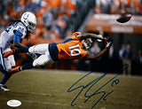 Emmanuel Sanders Autographed Broncos 8x10 Diving for Ball  Photo- JSA W Auth