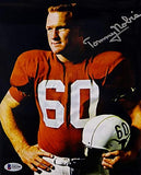 Tommy Nobis Autographed 8x10 Texas Longhorns Holding Helmet-Beckett Auth *Silver