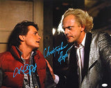 Christopher Lloyd/MJ Fox Signed Back to the Future 16x20 Close Photo- JSA W*Blue