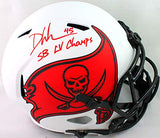 Devin White Signed Tampa Bay Bucs Lunar Speed F/S Helmet Insc- Beckett W *Red