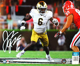 Jeremiah Koramoah Autographed Notre Dame 8x10 Running Photo-Beckett W Hologram