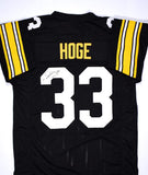 Merrill Hoge Autographed Black Pro Style Jersey- Beckett Hologram *Black