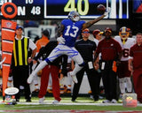 Odell Beckham Signed NY 8x10 One Handed Catch *Blue Jersey PF Photo- JSA W Auth