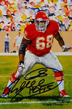 Will Shields Autographed Kansas City Chiefs Goal Line Art Card- JSA Auth