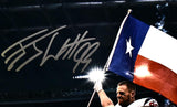 JJ Watt Autographed Houston Texans 16x20 Texas Flag Photo -Beckett W Hologram