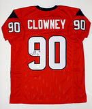 Jadeveon Clowney Autographed Red Pro Style Jersey- JSA Witnessed Authenticated