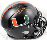 Ray Lewis Signed Miami Hurricanes F/S Black Nights Speed Helmet-Beckett W Holo