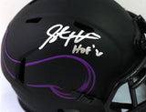 Steve Hutchinson Signed Vikings Eclipse Mini Helmet W/ HOF- Beckett W *Silver