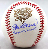 Joe Torre Autographed Rawlings OML 2000 WS Baseball w/ Insc - JSA W Auth *Blue