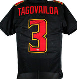 Taulia Tagovailoa Autographed Black College Style Jersey-Beckett W Hologram