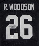 Rod Woodson Autographed Black Pro Style Jersey with HOF- JSA Witness Auth *M2