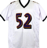 Ray Lewis Autographed White Pro Style STAT Jersey-Beckett W Hologram *Silver