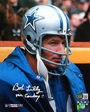 Bob Lilly Signed Cowboys 8x10 Close Up HM Photo w/ Mr Cowboy- Beckett W *White