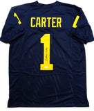 Anthony Carter Autographed Navy College Style Jersey- JSA W Authenticated *1