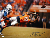 Emmanuel Sanders Autographed 16x20 Diving Against Colts Photo- JSA Authenticated