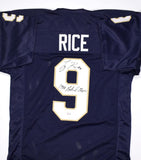 Tony Rice Autographed Navy Blue College Style Jersey w/Natl Champs- Beckett Holo