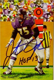 Jonathan Ogden HOF Autographed Baltimore Ravens Goal Line Art Card- JSA Auth