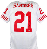 Deion Sanders Autographed White Single Stich Pro Style Jersey-Beckett W Hologram