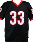 Terrell Davis Autographed Black College Style Jersey- Beckett W *Black