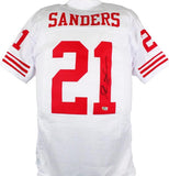 Deion Sanders Autographed White Single Stich Pro Style Jersey-Beckett W Hologram