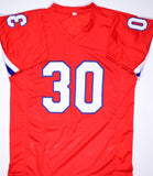 Mosi Tatupu Autographed Red Pro Style Jersey- Beckett *Black