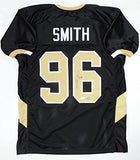 Justin Smith Autographed Black College Style Jersey- JSA Authentication *6