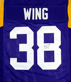 Brad Wing Autographed Purple College Style Jersey- JSA Witnessed Auth