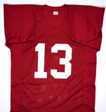 Tua Tagovailoa Signed Crimson College Style Jersey - Beckett *Black