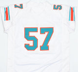 Dwight Stephenson Autographed White Pro Style Jersey w/ HOF - Prova *Silver