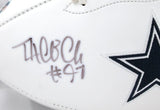 Taco Charlton Autographed Dallas Cowboys Logo Football JSA Witness Authenticated