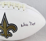 Ricky Williams Autographed Saints Logo Football w/ Who Dat - JSA Witness Auth