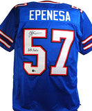 AJ Epenesa Autographed Blue Pro Style Jersey w/ Bills Mafia- Beckett W *Black