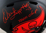 Warren Sapp Signed TB Bucs F/S Eclipse Authentic Helmet w/ 2 insc- Beckett W *R