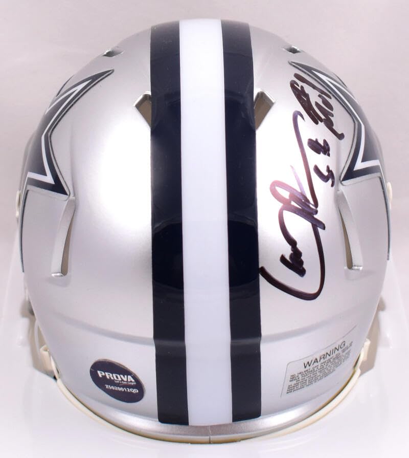 cowboys motorcycle helmet Larry Brown Autographed Dallas Cowboys Mini Helmet W/ SB MVP- Prova *B – The Jersey Source