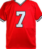 Jeff Garcia Autographed Red Calgary Pro Style Jersey- Beckett W *Black