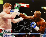 Floyd Mayweather Autographed 16x20 vs Canelo Alvarez Photo- Beckett Auth *White