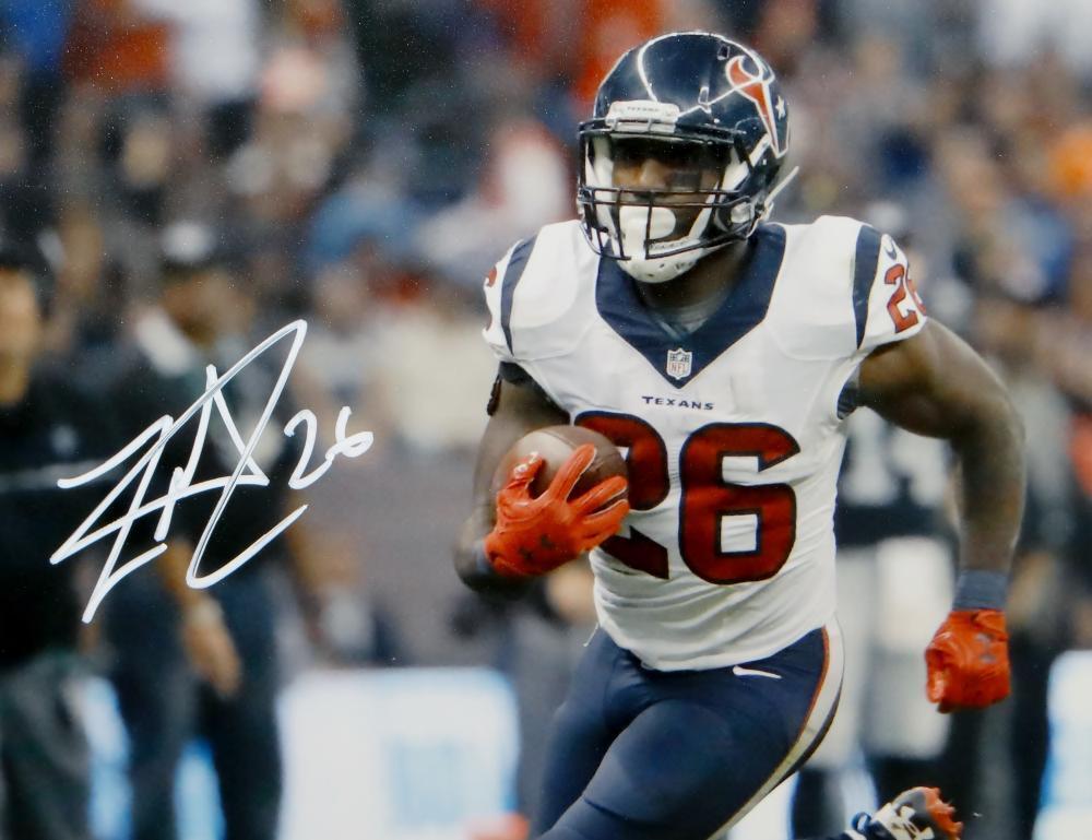 Lamar Miller Signed White Houston Texans 8x10 Vertical Running Photo The Jersey Source