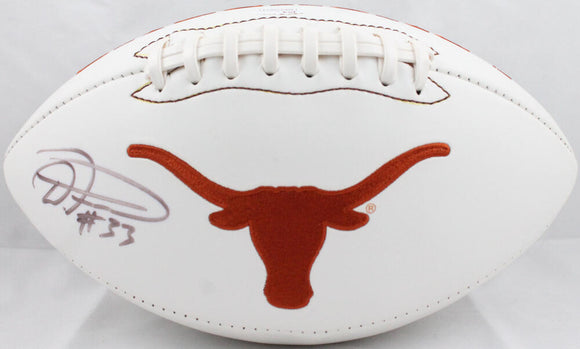 D'Onta Foreman Autographed Texas Longhorns Logo Football- JSA Witnessed Auth