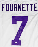 Leonard Fournette Autographed White College Style Jersey- JSA W Authenticated