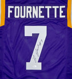 Leonard Fournette Autographed Purple College Style Jersey- JSA Authenticated