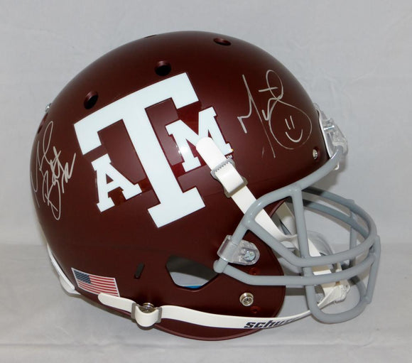 Michael Bennett Martellus Bennett Signed Texas A&M Aggies F/S Helmet- JSA W