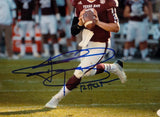 Johnny Manziel Signed Texas A&M 8x10 Looking To Pass Photo W/ Heisman- JSA W Aut