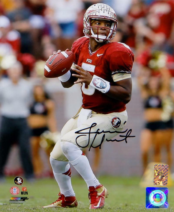 Jameis Winston Autographed Seminoles 8x10 Passing PF Photo- Winston Hologram