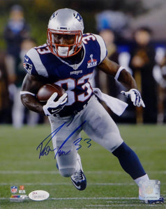 Dion Lewis Autographed New England Patriots 8x10 Running PF Photo- JSA W Auth