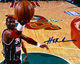 Hakeem Olajuwon Houston Rockets Autographed 8x10 Lay Up Photo- JSA W *Blue