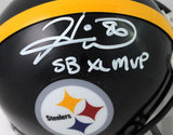 Hines Ward Signed Pitt. Steelers Mini Helmet w/SB MVP - Beckett W Auth *White