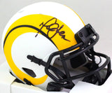 Marshall Faulk Autographed St. Louis Rams Lunar Mini Helmet - Beckett W *Black