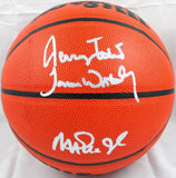 M.Johnson/J.Worthy/J.West Signed Official NBA Wilson Basketball-Beckett W Holo